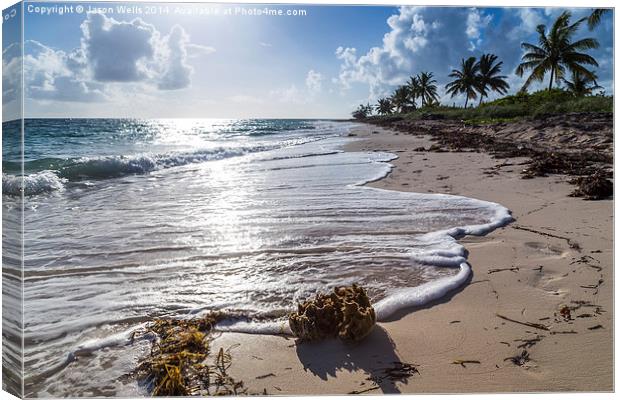  Waves lap the Cuban shore Canvas Print by Jason Wells