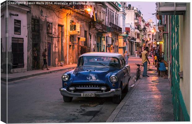  Classical car parked on the road Canvas Print by Jason Wells