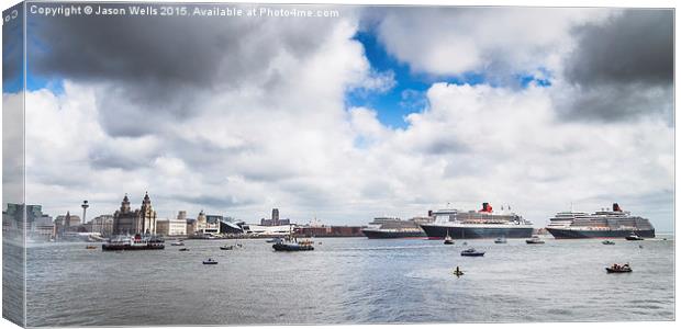  Three Queens in the Mersey Canvas Print by Jason Wells