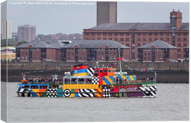  Dazzle ferry on the Mersey Canvas Print by Jason Wells