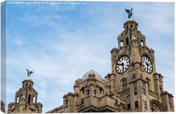 Top of the Royal Liver Building Canvas Print by Jason Wells