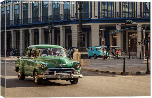 Classical car on the Prado Canvas Print by Jason Wells