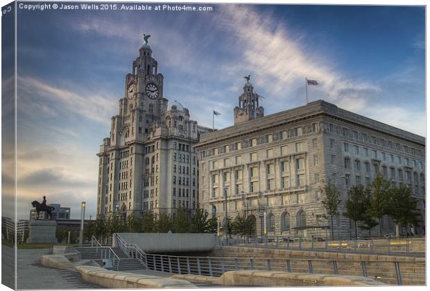 Cunard Building & the Royal Liver Building Canvas Print by Jason Wells