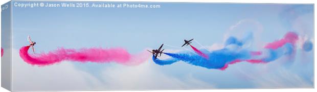 Panorama of the Red Arrows Canvas Print by Jason Wells