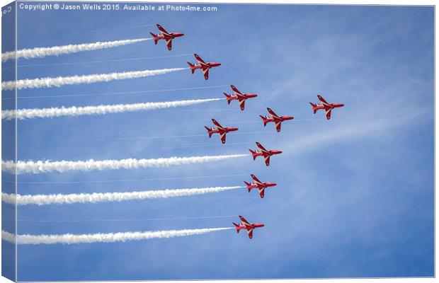 Wing tip vortices behind the Red Arrows Canvas Print by Jason Wells