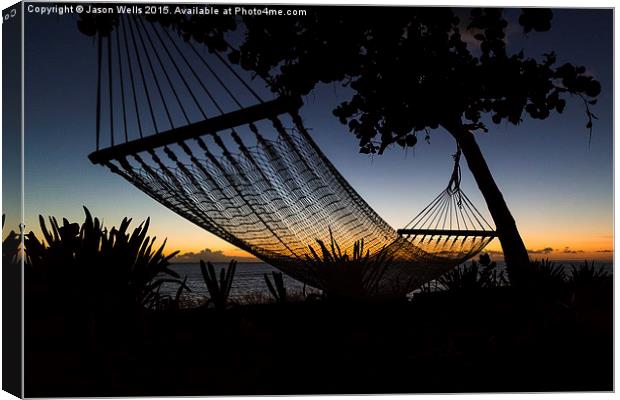 Silhouette of a hammock Canvas Print by Jason Wells