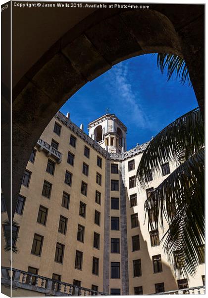 Hotel Nacional de Cuba through the arches Canvas Print by Jason Wells