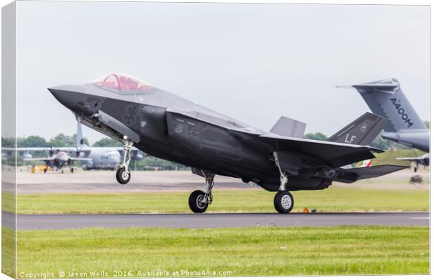 F-35A slows to land Canvas Print by Jason Wells