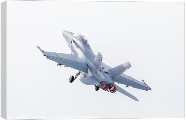 F/A-18 Super Hornet from the US Navy lifting into  Canvas Print by Jason Wells