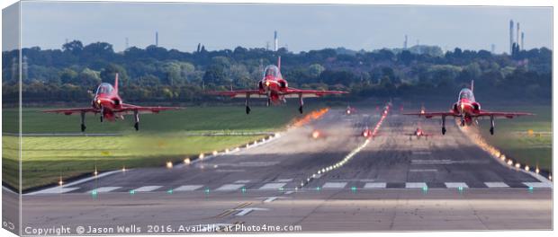 Red Arrows launching Canvas Print by Jason Wells