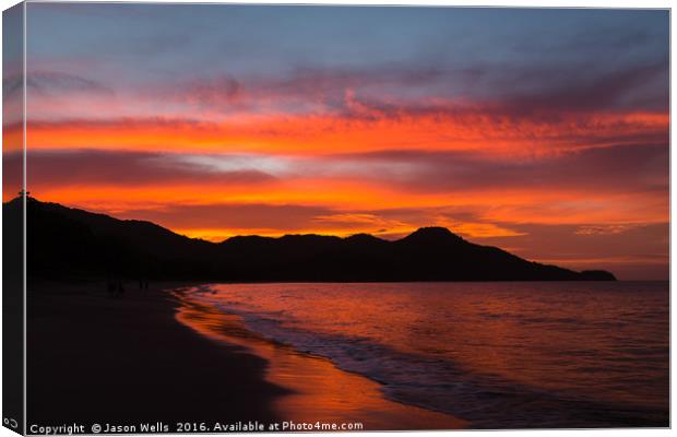 Sunset over Guanacaste Coast Canvas Print by Jason Wells