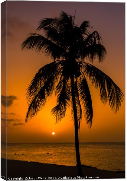 Caribbean sunset Canvas Print by Jason Wells
