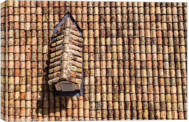 Waves of terracotta  tiles Canvas Print by Jason Wells