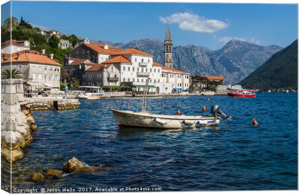 Perast in the Bay of Kotor Canvas Print by Jason Wells