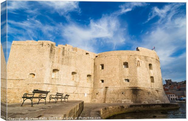 Blue skies over St John's Fortress Canvas Print by Jason Wells