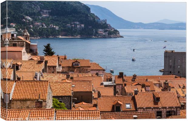 Lifeboat tenders enter the old port of Dubrovnik Canvas Print by Jason Wells