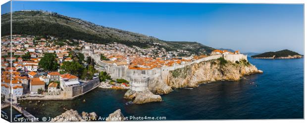 Dubrovnik old town panorama Canvas Print by Jason Wells