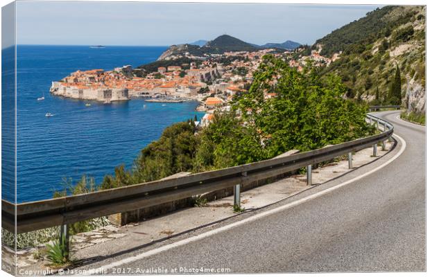 Meandering coastal road towards Dubrovnik Canvas Print by Jason Wells