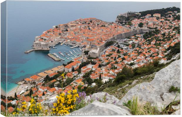 Looking down on Dubrovnik Canvas Print by Jason Wells