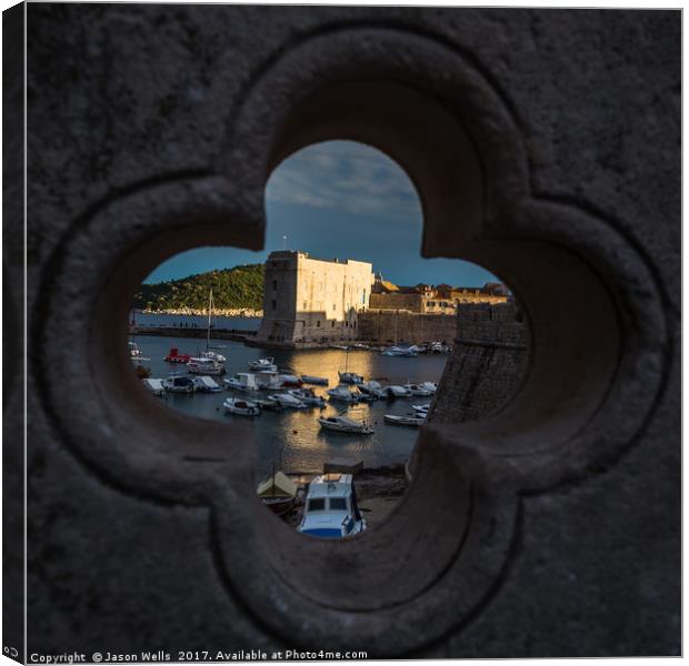 St John’s Fortress lit up at sunset Canvas Print by Jason Wells