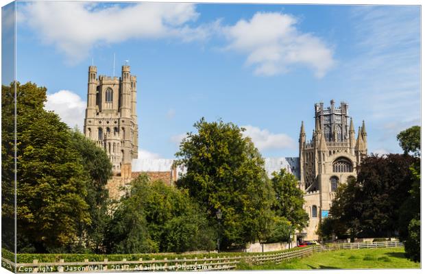 South facing facade of Ely Cathedral Canvas Print by Jason Wells