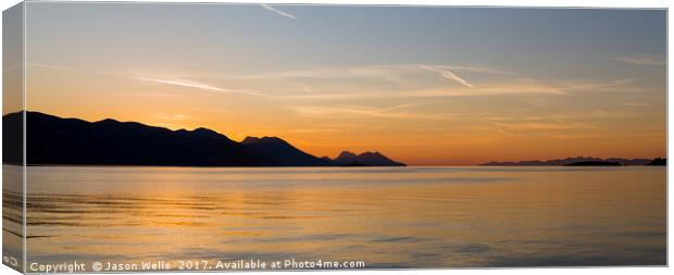 Dawn over the Peljesac peninsula Canvas Print by Jason Wells
