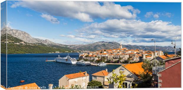 Colours of Korcula old town Canvas Print by Jason Wells