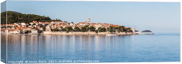 Reflections of Korcula old town Canvas Print by Jason Wells