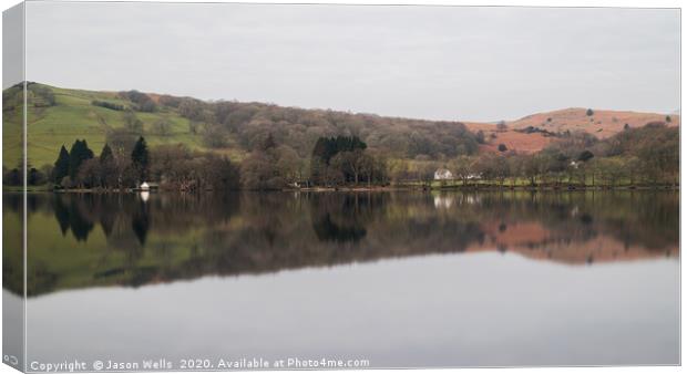 Reflections on Coniston Water Canvas Print by Jason Wells