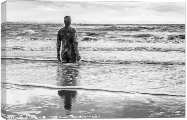 Ripples of water surround the Iron Man Canvas Print by Jason Wells