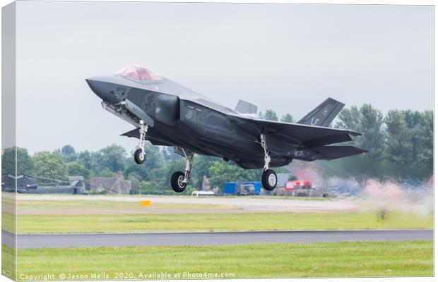 F-35A stealth fighter taking off Canvas Print by Jason Wells