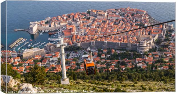 Cable car coming up from Dubrovnik Canvas Print by Jason Wells