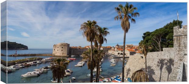 Panorama of Dubrovnik harour Canvas Print by Jason Wells