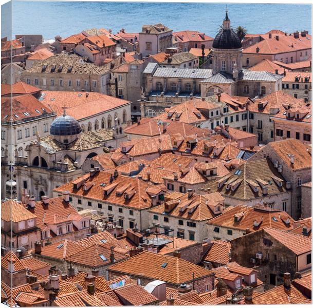 Stunning Views of Dubrovnik's Old Town Rooftops Canvas Print by Jason Wells
