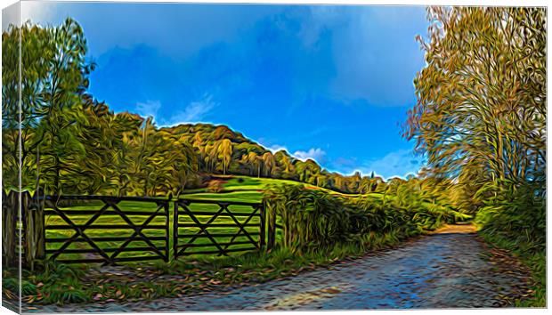 Panorama of a pathway in the Lakes Canvas Print by Jason Wells