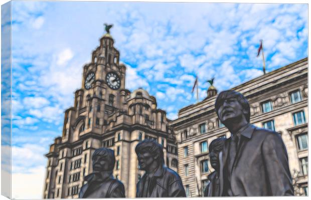 Fab Four statue Canvas Print by Jason Wells