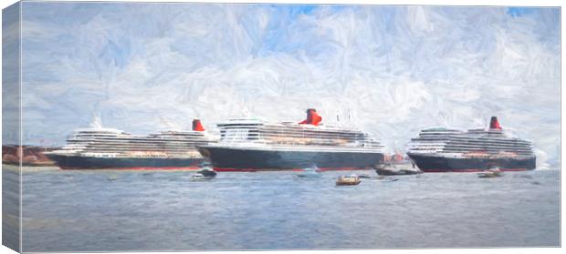 Three Queens lined up on the Mersey Canvas Print by Jason Wells