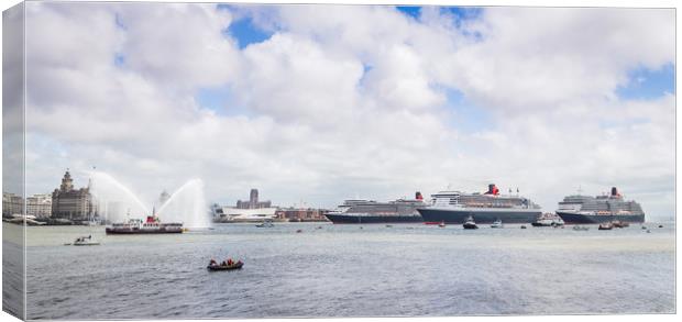 Three Queens on the Liverpool waterfront Canvas Print by Jason Wells