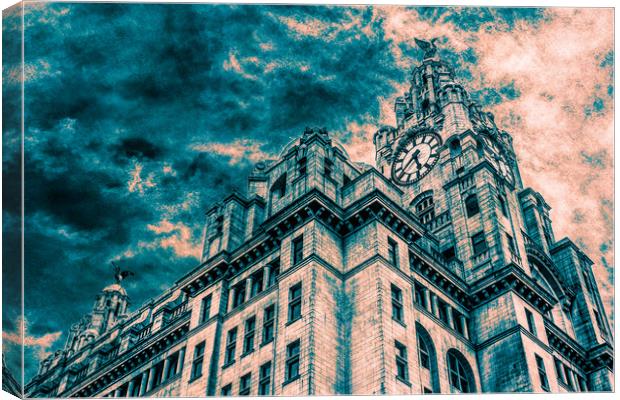 Dramatic sky above the Liver Building Canvas Print by Jason Wells