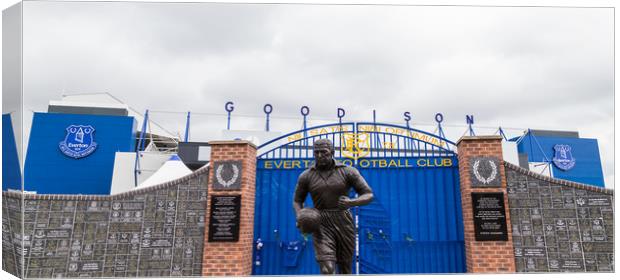 Dixie Dean statue in front of the Wall of Fame Canvas Print by Jason Wells