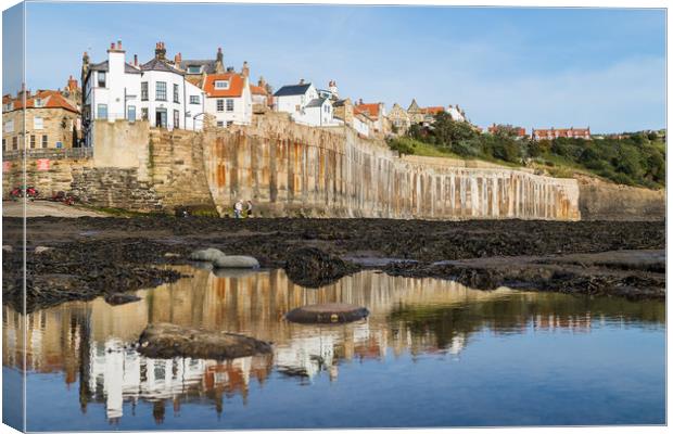 Reflections of Robin Hoods Bay Canvas Print by Jason Wells