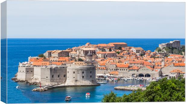 Letterbox crop of Dubrovnik harbour Canvas Print by Jason Wells