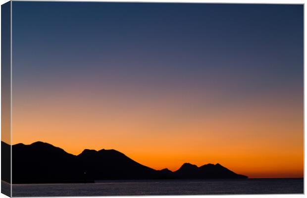 Sunrise above the Peljesac channel Canvas Print by Jason Wells