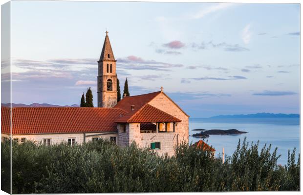 Franciscan monastery above the Peljesac channel Canvas Print by Jason Wells