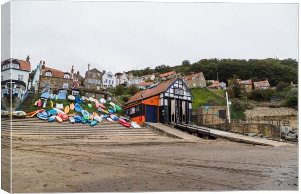 Boats on the slipway of Runswick Bay Canvas Print by Jason Wells