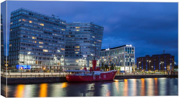 Red Boat Bar moored in front of One Park West Canvas Print by Jason Wells