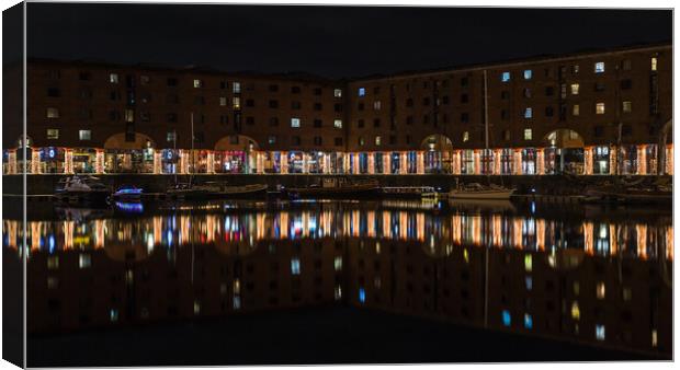 Reflections in the Albert Dock Canvas Print by Jason Wells