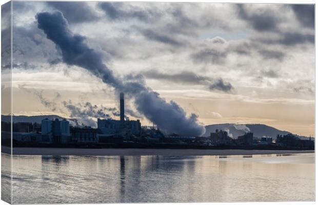 Steam from the banks of the Manchester Ship Canal Canvas Print by Jason Wells