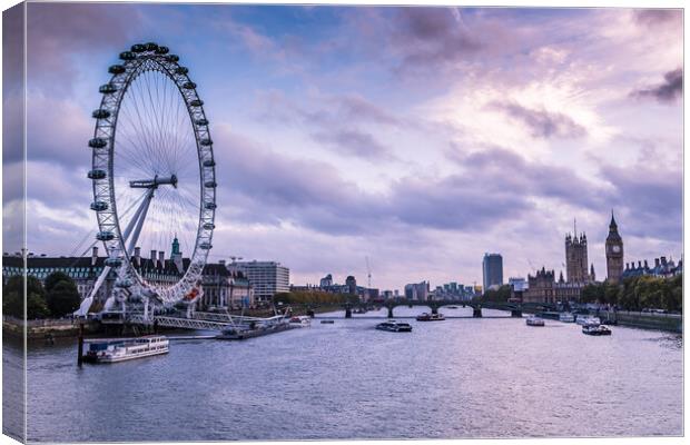 River Thames at twilight Canvas Print by Jason Wells