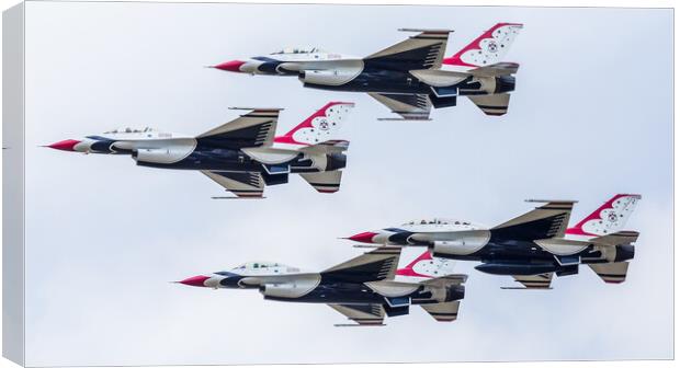 Closeup of The Thunderbirds in tight formation Canvas Print by Jason Wells